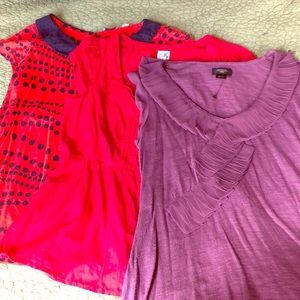 Lot of 3 Anthropologie tops EUC size medium